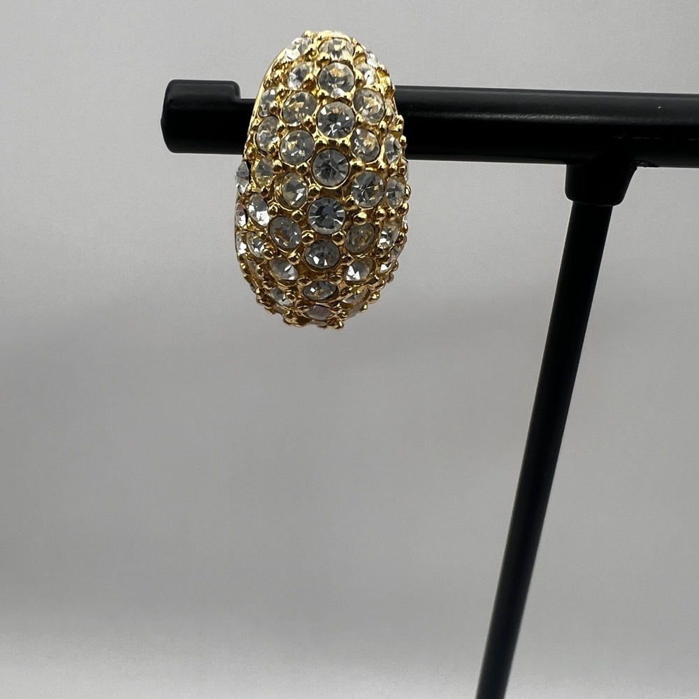Roman Gold Tone and rhinestones pierced Earrings - Picture 10 of 14